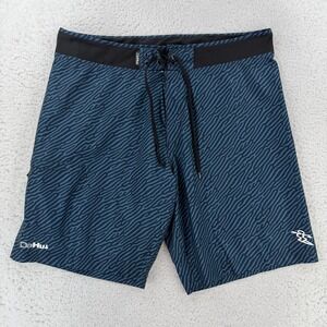 DaHui Board Shorts Mens 40 Blue Stripe Surf Swim Trunks Stretch Quick Dry Beach